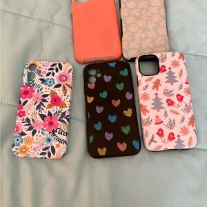 Floral and Heart Patterned Phone Cases